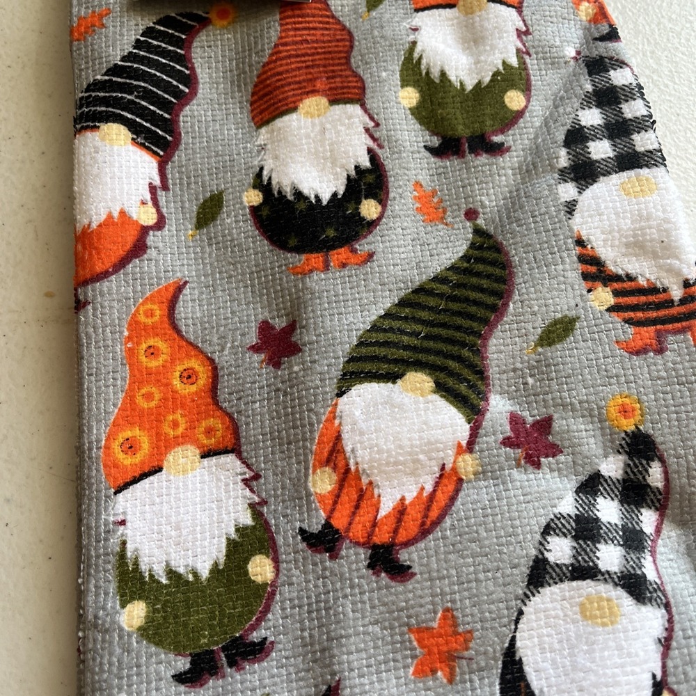 New Halloween Polyester Kitchen Towels ~ Qty 1 Gnomes - Picture 2 of 3